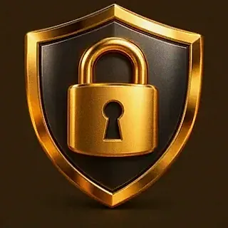 Shield with padlock — Golden Crown