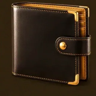 Leather bifold wallet — Golden Crown