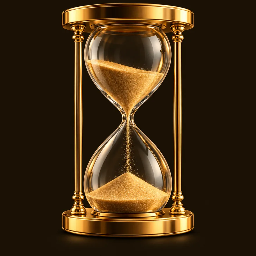 Ornate hourglass — Golden Crown
