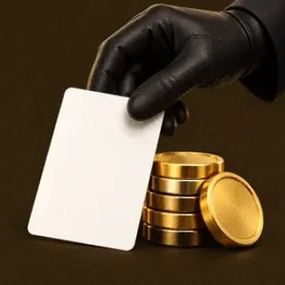 Hand dealing card — Golden Crown