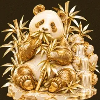 Panda eating bamboo — Golden Crown