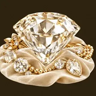 Faceted diamond gemstone — Golden Crown