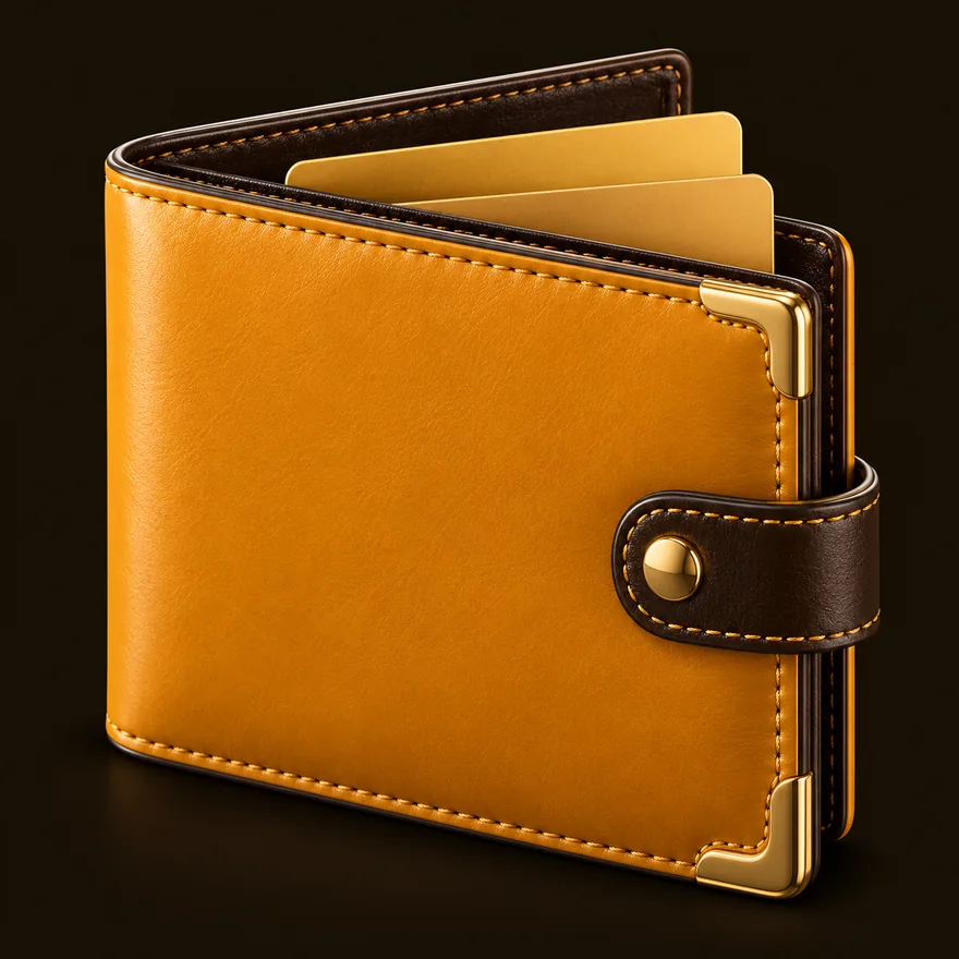 Leather wallet — Golden Crown